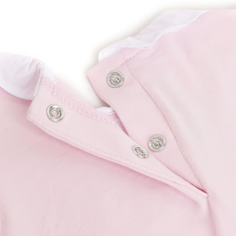 Girls Light Pink Embellished Short Sleeve T-Shirt image number 3